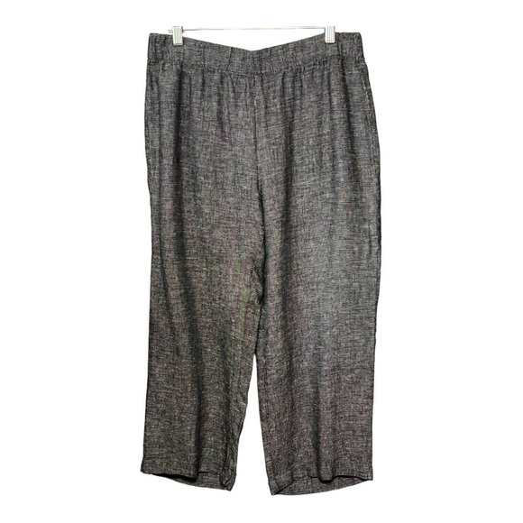 Eileen Fisher Organic Linen Ankle-Cropped Pants Effortless Sustainable Style - Picture 2 of 5